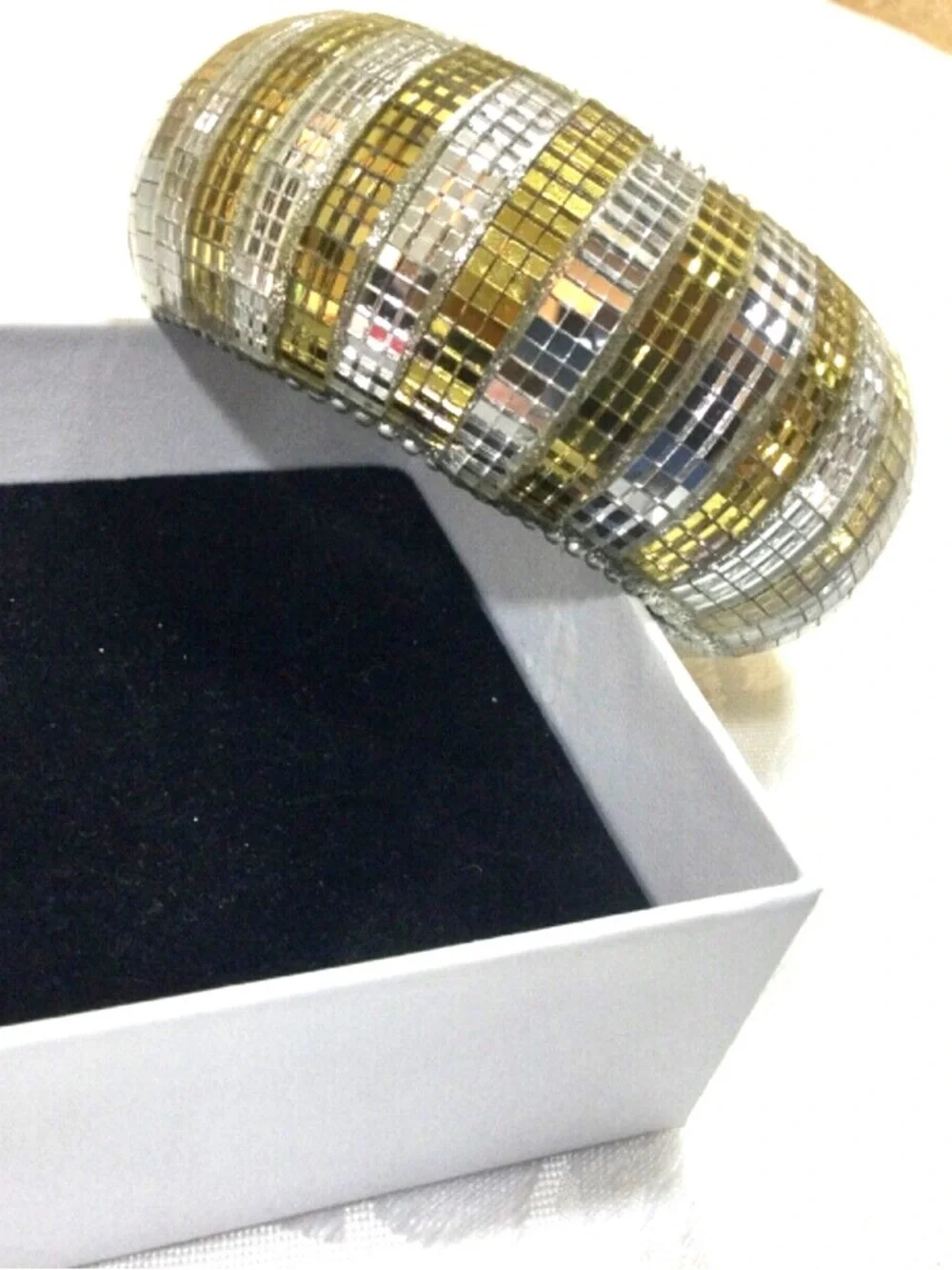 Y2K Chunky Mirrored Disco Bangle Bracelet